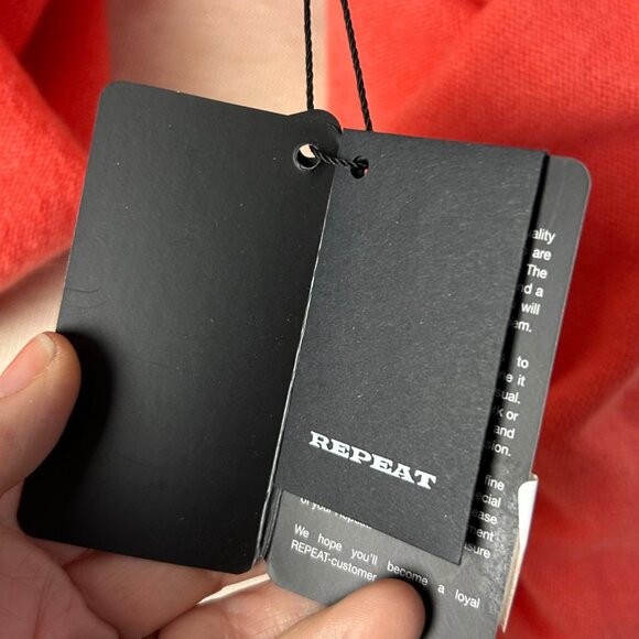 NWT REPEAT Circle Cardigan 100% Organic Cashmere Sunset Coral Red Sz 38/S - Picture 11 of 13